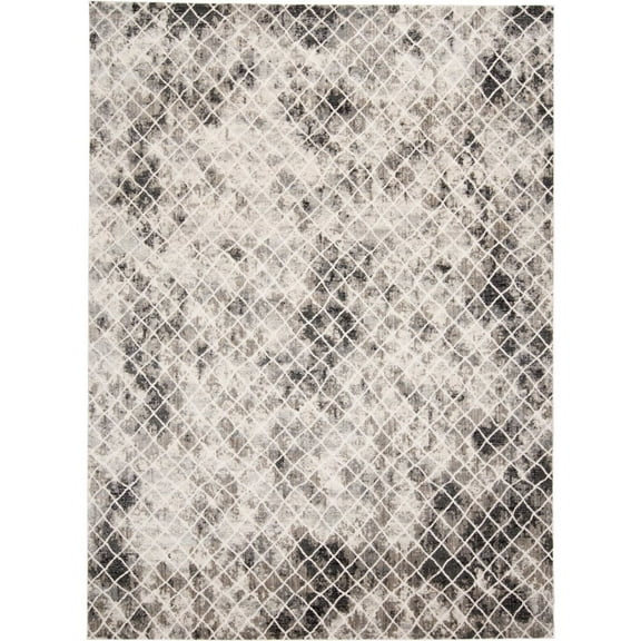 HomeRoots 4' X 6' Ivory Gray And Taupe Abstract Stain Resistant Area Rug