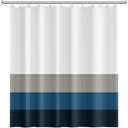 thumbnail image 4 of Stripes Fabric Bathroom Shower Curtain Modern Aesthetics Minimalist Shower Curtain with Hooks Polyester Waterproof Blue Grey Abstract Lines Pattern Shower Curtain Decor, 72x72 Inch, 4 of 6