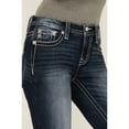 thumbnail image 4 of Miss Me Women's Dark Wash Mid Rise Wing Pocket 34" Bootcut Stretch Denim - M5082B161 33W x 34L, 4 of 4