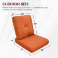 thumbnail image 2 of Planntonneo Outdoor Wicker Furniture Cushion Set, 25 x 22 x 4 Deep Seat Patio Chair Cushions, Orange, 1 Set, 2 of 8