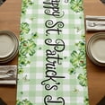 thumbnail image 5 of Table Runners 70 Inches Long Dress Scarves, St. Patrick's Day Farmhouse Coffee/Dining/Kitchen Table Decor, Holiday Table Runner, Green Shamrocks Truck Country Buffalo Plaid 13x70 Inch, 5 of 9