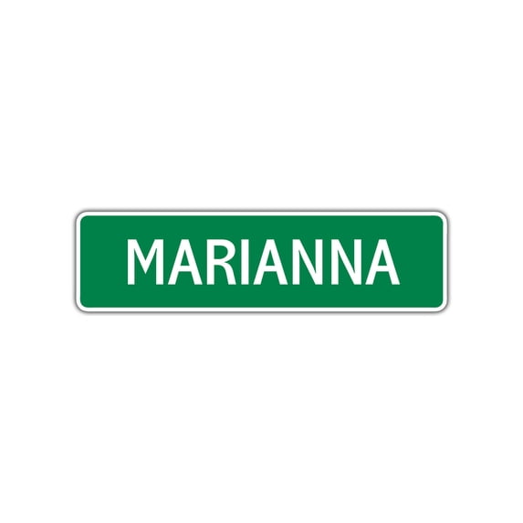 Marianna Girls Children Name Letter Printed Indoor Outdoor Unique Wall Novelty Plaque Decoration Label Aluminum Metal Sign 4"x18"