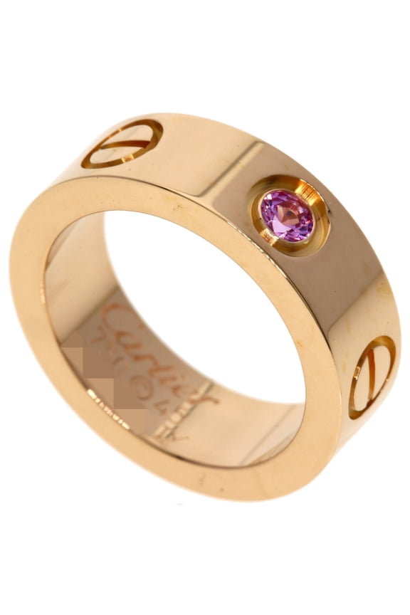 Pre-Owned Cartier Love Ring, 1P Pink Sapphire, Size 45, 18K Gold, Women's CARTIER