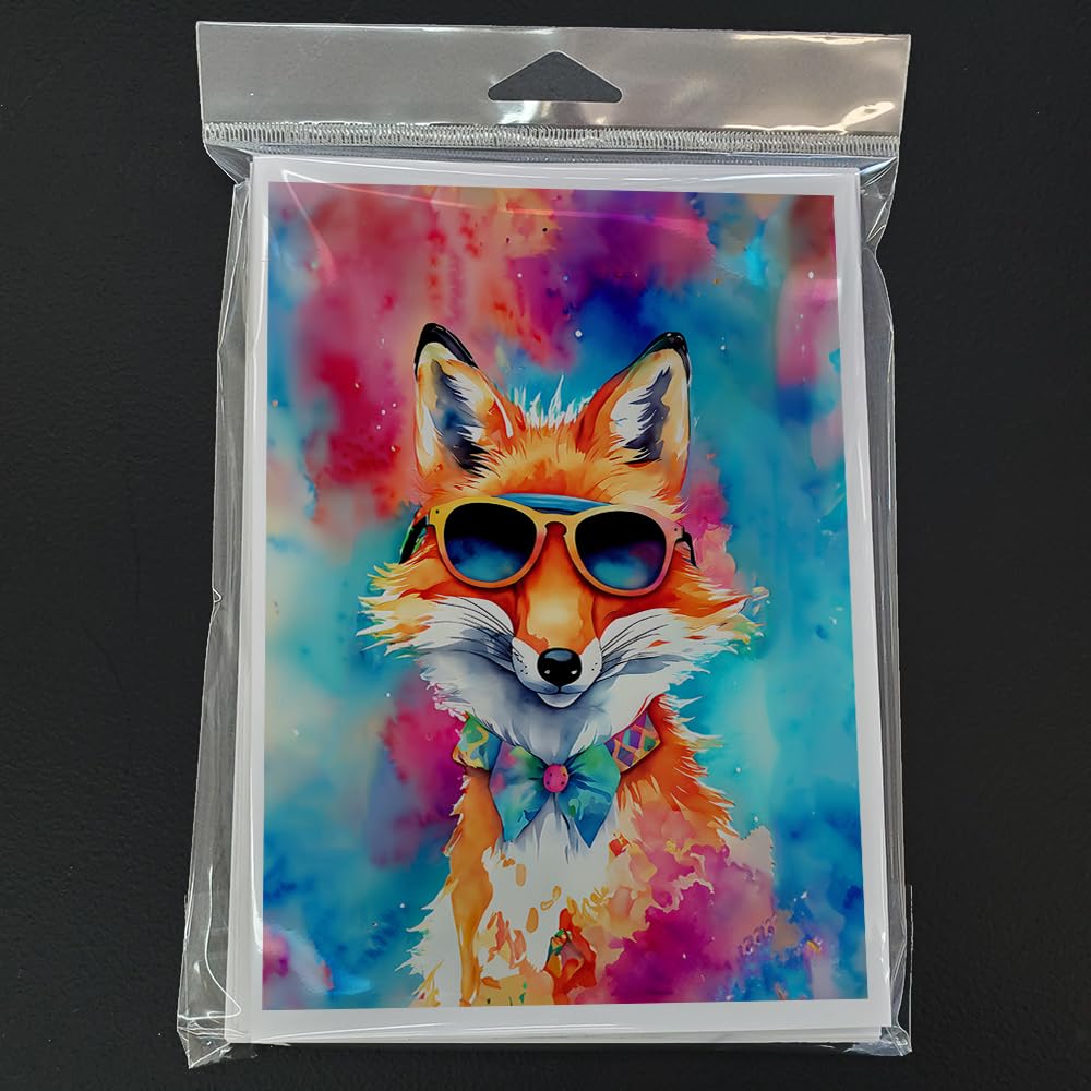 Hippie Animal Fox Greeting Cards Pack of 8 7 in x 5 in