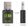 thumbnail image 2 of 3X Adaptador Bluetooth WiFi USB, Receptor Externo de Red Inalámbrica de Banda Dual de 600 Mbps, Dongle WiFi para PC / Computadora Portátil / Computadora de Escritorio, 2 of 5