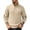 219#Khaki, variant on Sweatshirts for Men Textured Long Sleeve Top Button up Mock Neck Shirt Slim Fit Pullover with Contrast Elbow Patches Comfy Fall Outfits