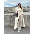thumbnail image 1 of Abrigo elegante de talla grande blanco con solapa para mujer, abrigo largo informal de manga larga para otoño e invierno, prendas de vestir exteriores para ir al trabajo en la calle, 1 of 5