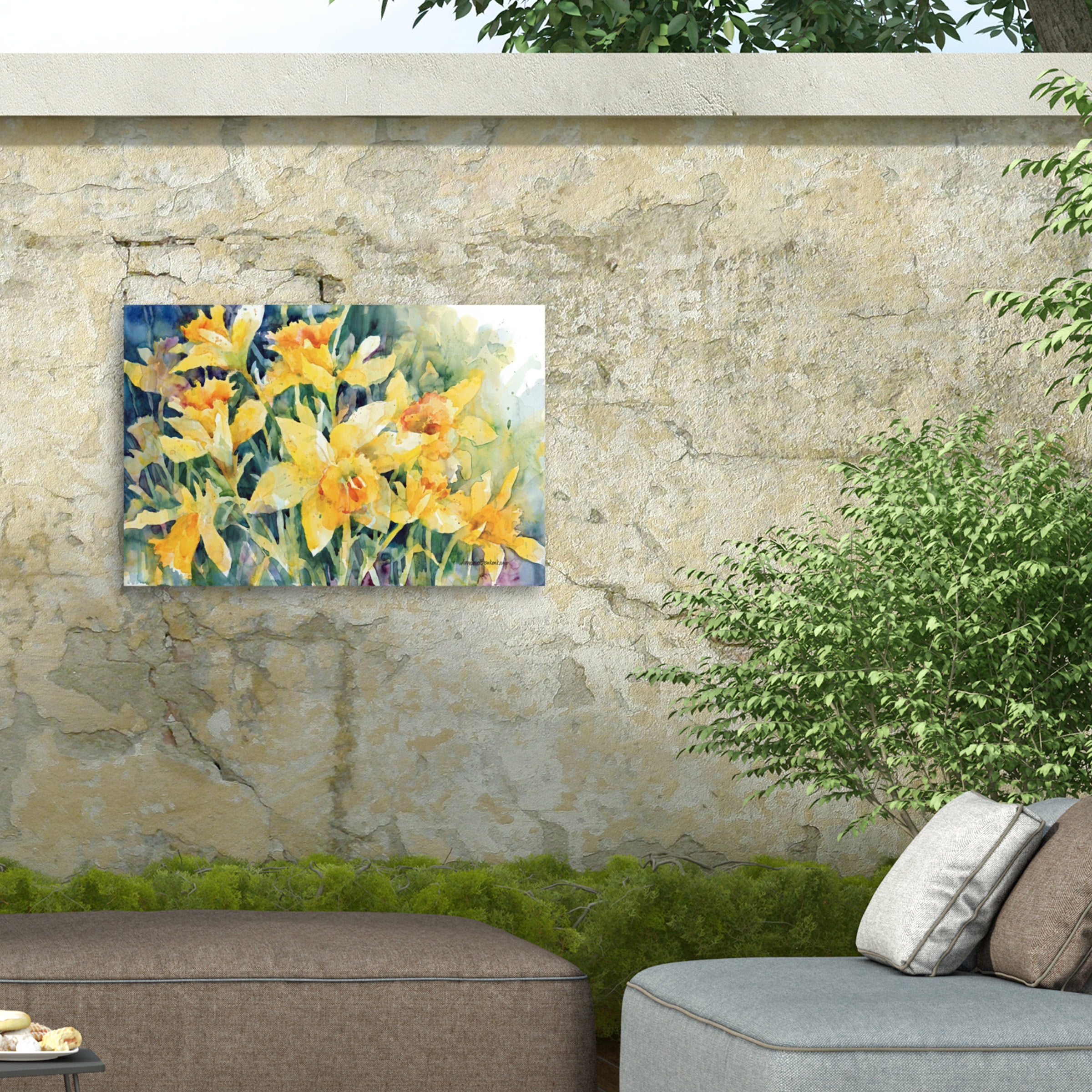 Annelein Beukenkamp 'Daffodil Party' Outdoor Canvas 16x24
