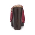 thumbnail image 2 of BLISSFUL STEP Women's Open Toe Platform Block Heel Slide Sandals Burgundy 7, 2 of 6