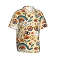 thumbnail image 2 of Uemuo 70s Hippie Style Printed Regular Fit Short Sleeve Casual Hawaiian Shirt for Men,Aloha shirt,Tropical shirt,Floral print shirt,Vacation Beach shirt-3X-Large, 2 of 9