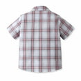 thumbnail image 3 of LLYWEY Toddler Boys Plaid Button up Shirt , Boys Plaid Short Sleeve Dress Shirts Casual Collared Neck Button Down Blouse, Style BY-10, Pinks, 7-8T, 3 of 9