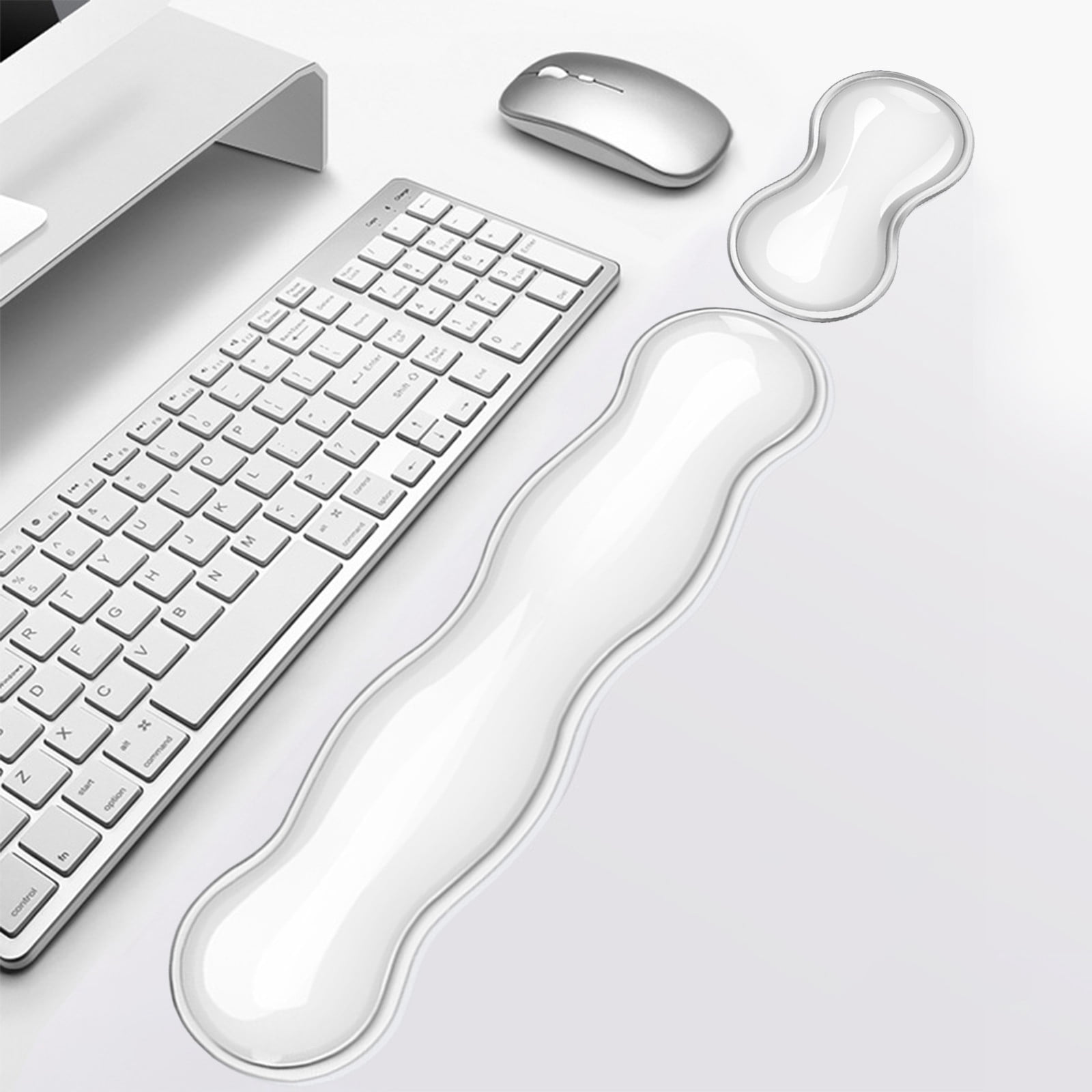 RFUGUG Keyboard and Mouse Wrist Rest Set, Ergonomic Hand Support Kit, Soft Gel Wrist Pad Combo, Comfortable Typing and Mousing Solution