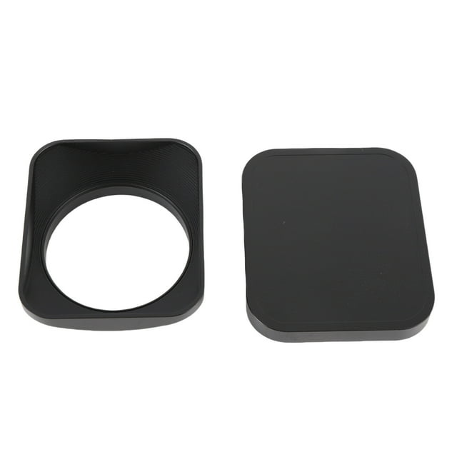 Camera Lens Hood, Square Metal Screw in Mount Lens Hood Shade with Cap, for DSLR SLR Cameras