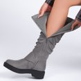 thumbnail image 3 of LOVE STEETLY Women's Slouchy Knee‑High Riding Boots, Round Toe Platform Side Zipper Casual Versatile Comfort Boot., 3 of 7