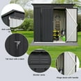 thumbnail image 4 of 6x4 FT Outdoor Storage Shed, Metal Tool Sheds Heavy Duty Storage House with Lockable Doors & Air Vent for Backyard Patio Lawn to Store Bikes, Tools, Lawnmowers, Black, 4 of 5