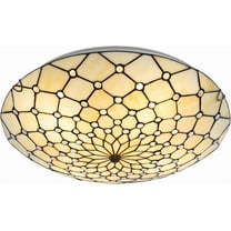 20inch Vintage Chandelier Light Tiffany Style Stained Glass Handmade Ceiling Lamp Retro 4-Light Flush Mount Ceiling Light Fixture for Bedroom Hallway Entryway Foyer