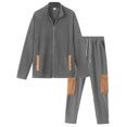 thumbnail image 5 of Men Half Zip Pullover Sweatshirt and Jogger Pants Set with Patchwork Design Casual Long Sleeve Tracksuit Outfit, 5 of 7