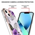 thumbnail image 5 of Feishell for iPhone 14 Case, [Raised Lip Screen Drop Protection] Marble Shockproof Protective Slim Glossy Stylish TPU Durable Phone Cover For iPhone 14, Purple Flower, 5 of 5