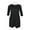 BLACK, variant on Nina Leonard Crew Neck Long Sleeve Pockets Zipper Back Solid Stretch Crepe Dress (Plus Size)-BLACK / 1X