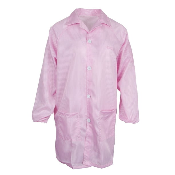 Blusa de química de laboratorio antiestática unisex larga Rosa S