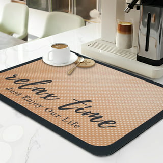 Tiitstoy Coffee Mat-Hide Stain Absorbent Rubber Quick Drying Mat for Kitchen Counter-Coffee Bar Accessories Dish Drying Mat Fit Under Coffee Maker