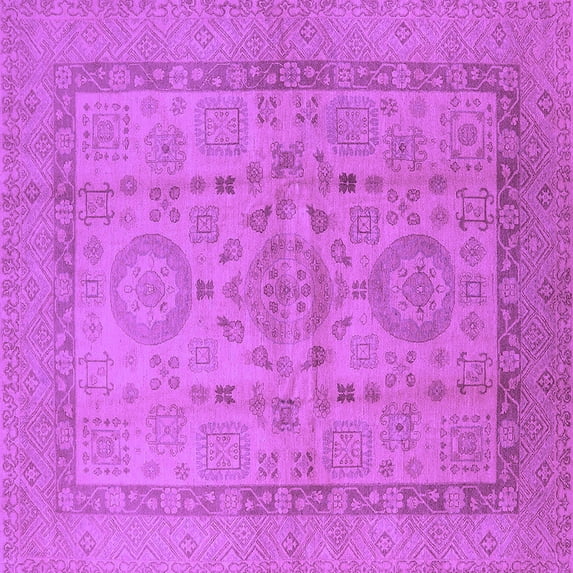 Ahgly Company Indoor Square Oriental Purple Industrial Area Rugs, 5' Square