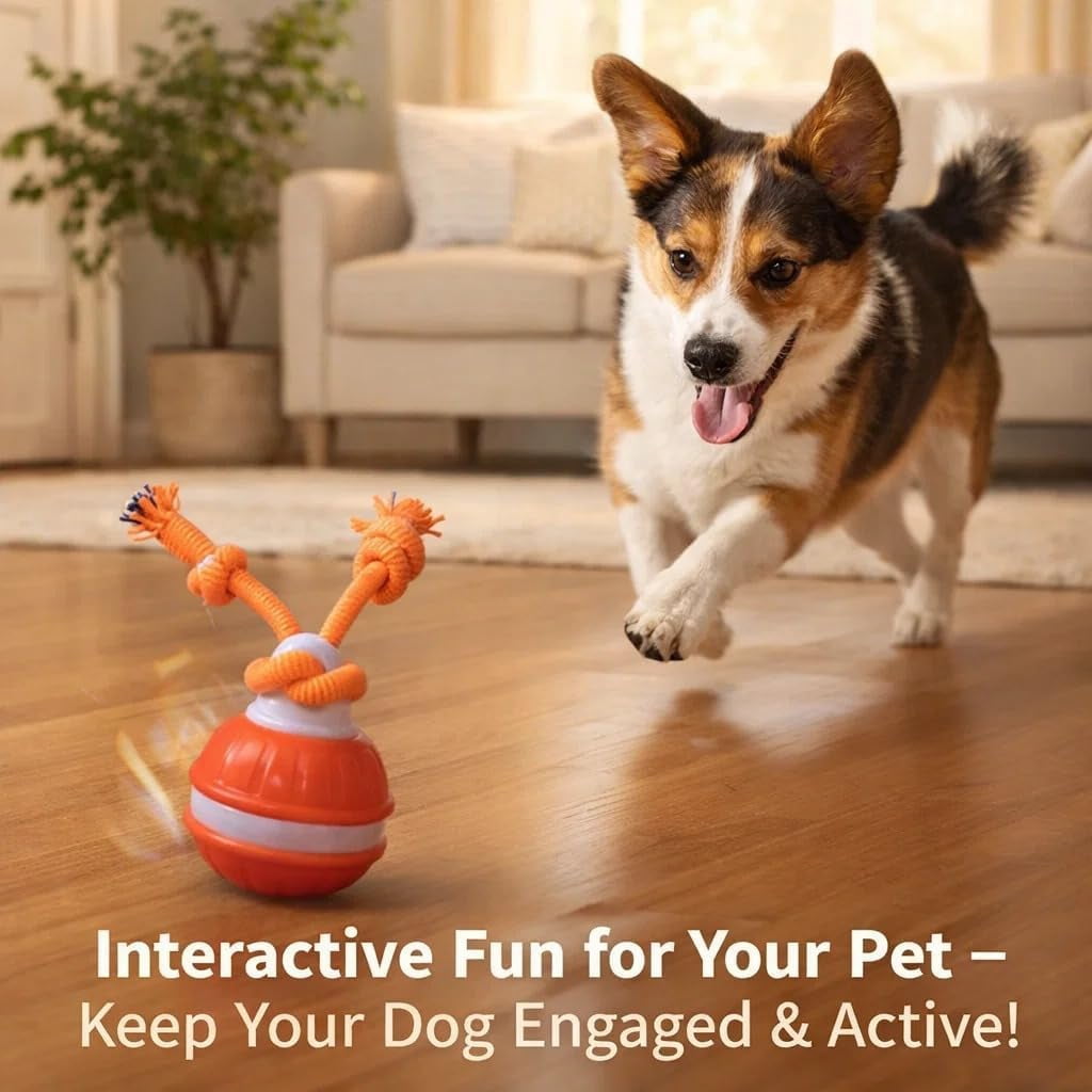 2026 New Interactive Smart Rolling Pet Ball – Motion-Activated Squeaky Chase Toy for Small, Medium & Large Dogs