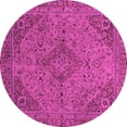 thumbnail image 1 of Ahgly Company Indoor Round Abstract Pink Modern Area Rugs, 3' Round, 1 of 4
