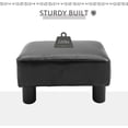 thumbnail image 3 of Ottoman Foot Rest, Small Foot Stool with Faux Leather Upholstery, Rectangular Ottoman Footrest with Padded Foam Seat and Plastic Legs, Bright Black 26, 3 of 5