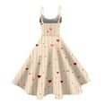 thumbnail image 3 of Women's Valentines Day Dresses Fashion Printed Strapless Gothic Cocktail Dress Punk Vintage Dress Beige 2XL, 3 of 4