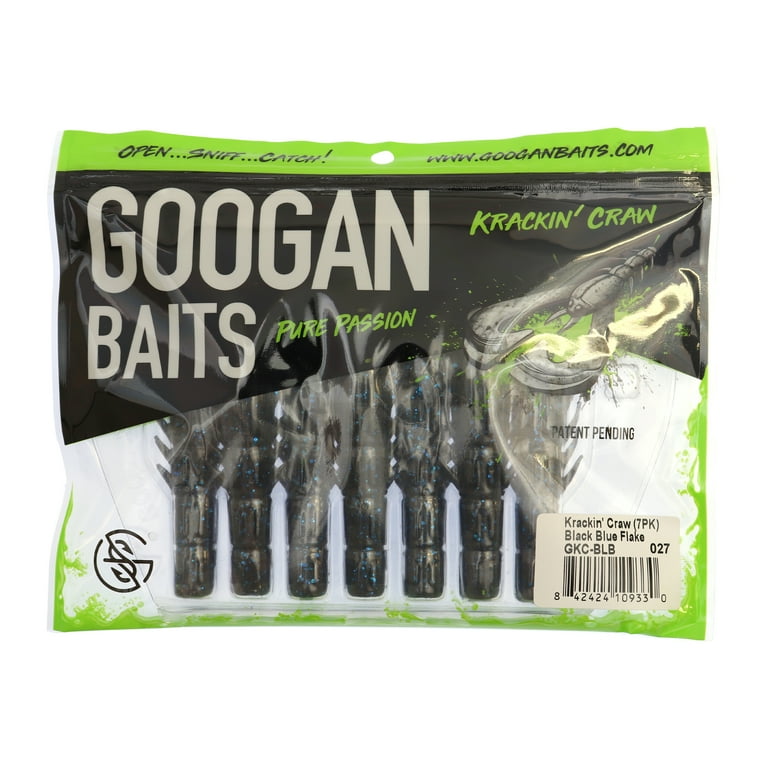Googan Krackin Craw 4 Black Blue Flake 7pk Soft Plastic Fishing Lure Walmart