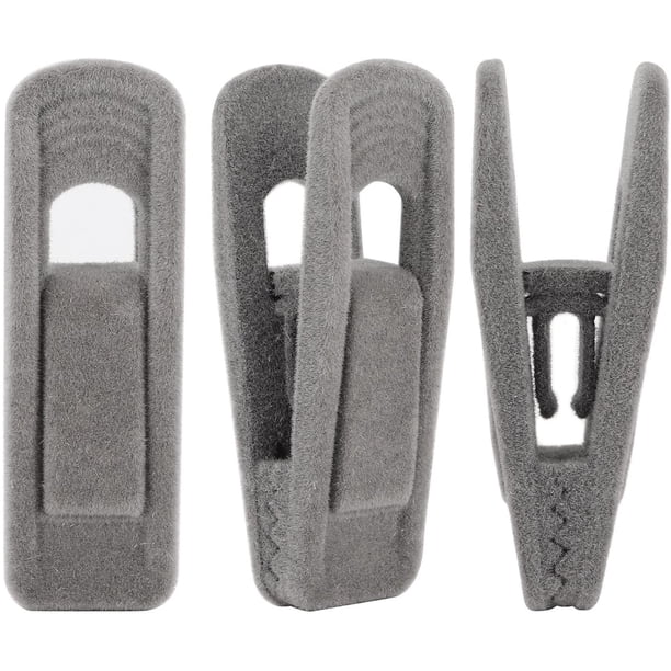 Juego de 10 clips de terciopelo para perchas de pantalones de terciopelo, clips de terciopelo para perchas de pantalones, clips fuertes ideales para perchas de terciopelo fino brillar Electrónica