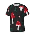 thumbnail image 5 of Vsdgher Amanita Mushroom Print Men's Dry Fit Mesh Athletic Shirts Moisture Wicking Tennis T-Shirt Tops, 5 of 9