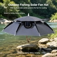 thumbnail image 7 of Solar Fan Umbrella Hat, Double-Layer UV Protection Waterproof Cap for Fishing Beach Hiking Camping(Gray,One Size), 7 of 7