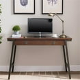 thumbnail image 3 of Pemberly Row Wood Computer Desk in Walnut and Foundry Bronze, 3 of 16