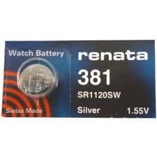 Renata 381 - SR1120 Silver Oxide Button Battery 1.55V - 50 Pack
