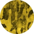thumbnail image 1 of Ahgly Company Indoor Round Abstract Yellow Modern Area Rugs, 3' Round, 1 of 4
