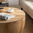 thumbnail image 6 of 31.50"/ 35.43" Bucket Shaped Coffee Table Solid Wood+MDF Vintage Round Coffee Wood Table With Storage Space For Office, Dining Room And Living Room, 6 of 9