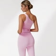 thumbnail image 6 of Women's One Shoulder Cropped Active Tank Top with Asymmetrical Neckline - Medium, Pink, 6 of 7