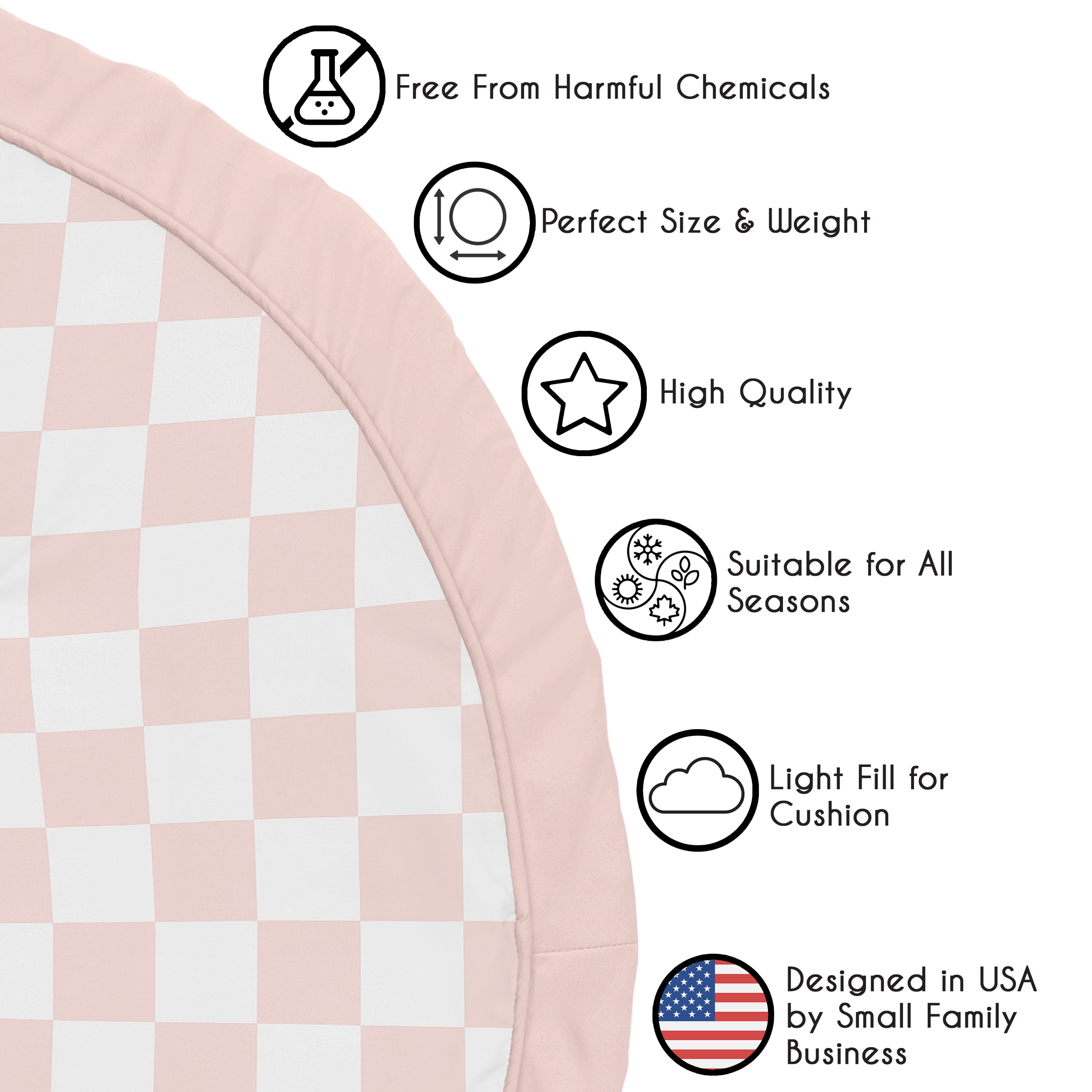 Sweet Jojo Designs Pink Gingham Checkered Plaid Girl Baby Tummy Time Play Mat
