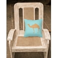 thumbnail image 2 of Arabian Camel Dromedary Blue Check Fabric Decorative Pillow, 2 of 2