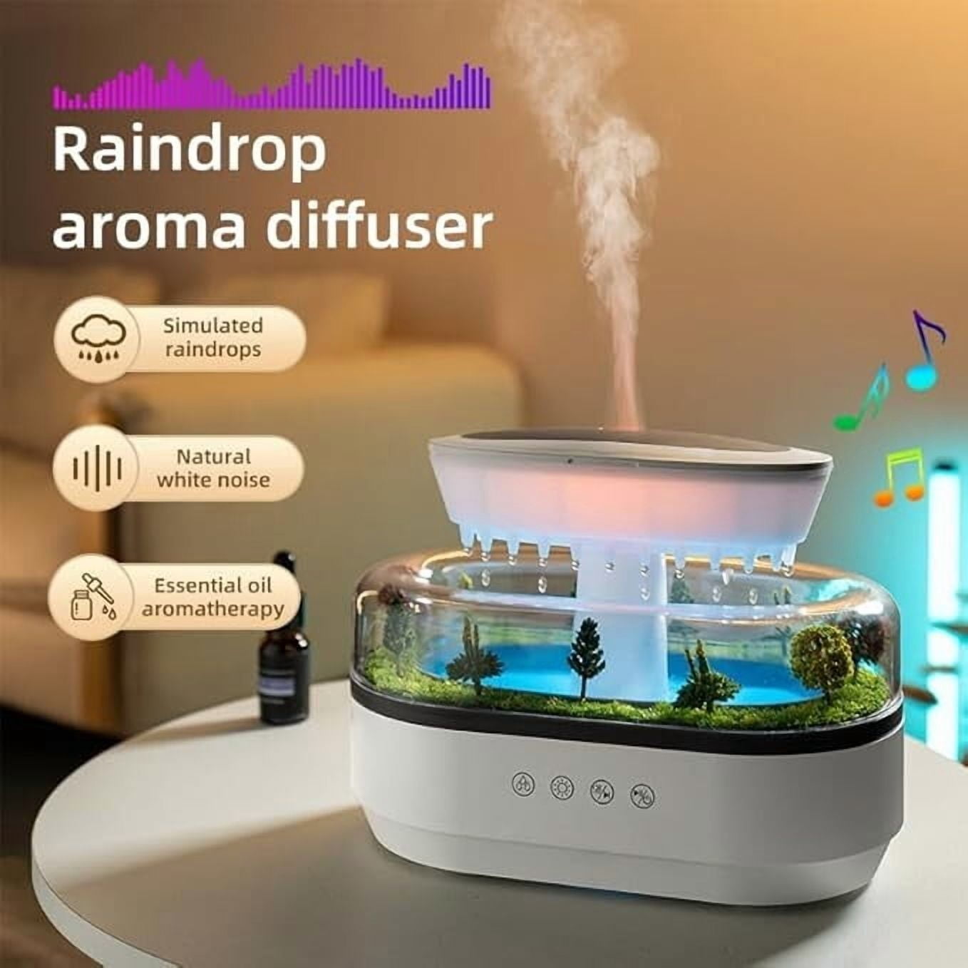 RAPOBRIX Micro Landscape Raindrop Humidifier - Essential Oil Aroma Diffuser with Remote