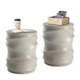 thumbnail image 2 of MOALCOFER 18" Concrete Outdoor Side Table Set of 2, Round Accent End Table for Patio, Small Garden Stool or Plant Stand, Indoor/Outdoor Use,Grey, 2 of 6