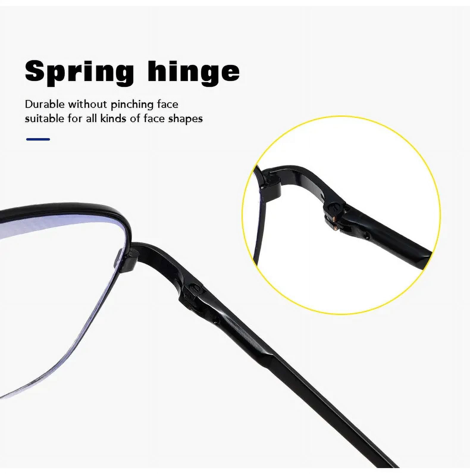 8 PK Mens Retro Aviator Reading Glasses Metal Frame Blue Light Blocking Readers