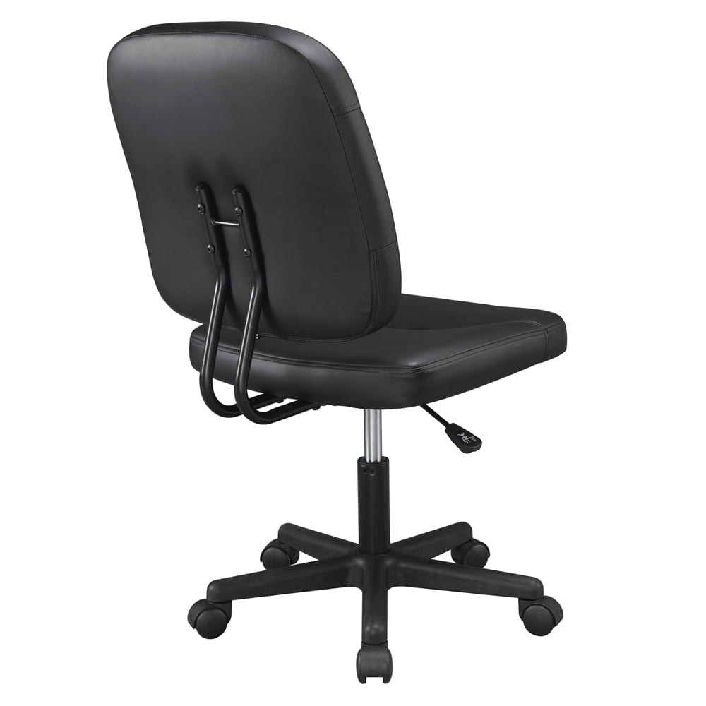 Yaheetech Adjustable Armless Office Chair with Ergonomic Backrest, Black