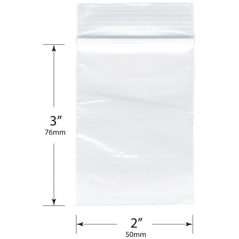 2 x 3 Clear Plastic Reclosable Zip poly Bags with Resealable Lock Seal  Zipper 1000 Pack