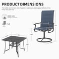 thumbnail image 3 of ELPOSUN 5 Piece Outdoor Patio Dining Set Swivel High Back Padded Textilene Chairs and Square Table Furniture Set,Navy, 3 of 6