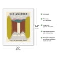 thumbnail image 2 of See America - Visit the National Parks - Waterfall - Vintage Travel Poster by Harry Herzog c.1940 - Fine Art Rolled Canvas Print 16in x 20in, 2 of 4