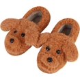 thumbnail image 1 of Lindas pantuflas de algodón para mujer, pantuflas de invierno para dormitorio interior para mujer, pantuflas antideslizantes con dibujos animados de perro, de felpa, 6/6,5 UK, 1 of 5