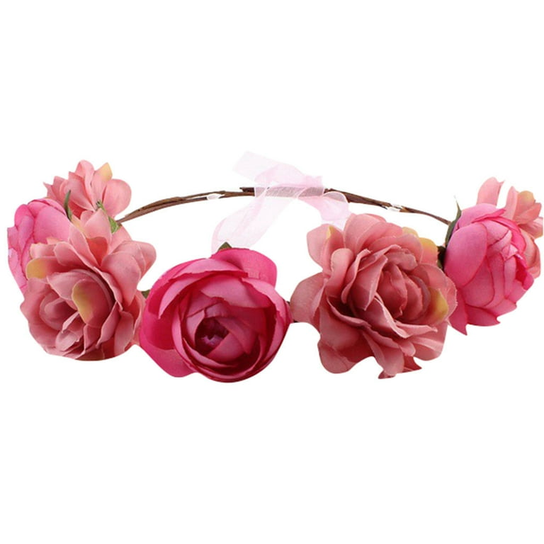Red flower hair garland deals